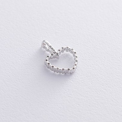 Золотой кулон "Сердце" (бриллиант) пб0222ri №3