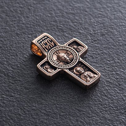 Золотой крест "Спас Нерукотворный. Архангел Михаил" п02935