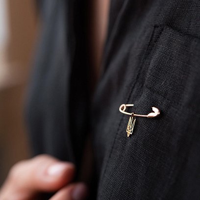 Золота шпилька "Герб України - Тризуб" зак00332 №6