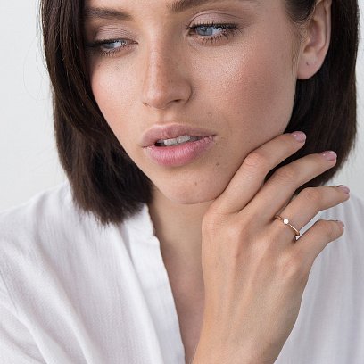 Золота заручальна каблучка (куб. цирконій Swarovski) к06268 №2