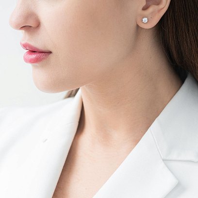 Золоті сережки-пусети з діамантами с169ar №2