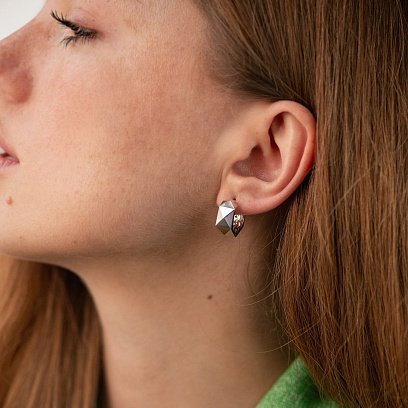 Сережки - кільця "Anna-Lisa" у білому золоті с09008 №4