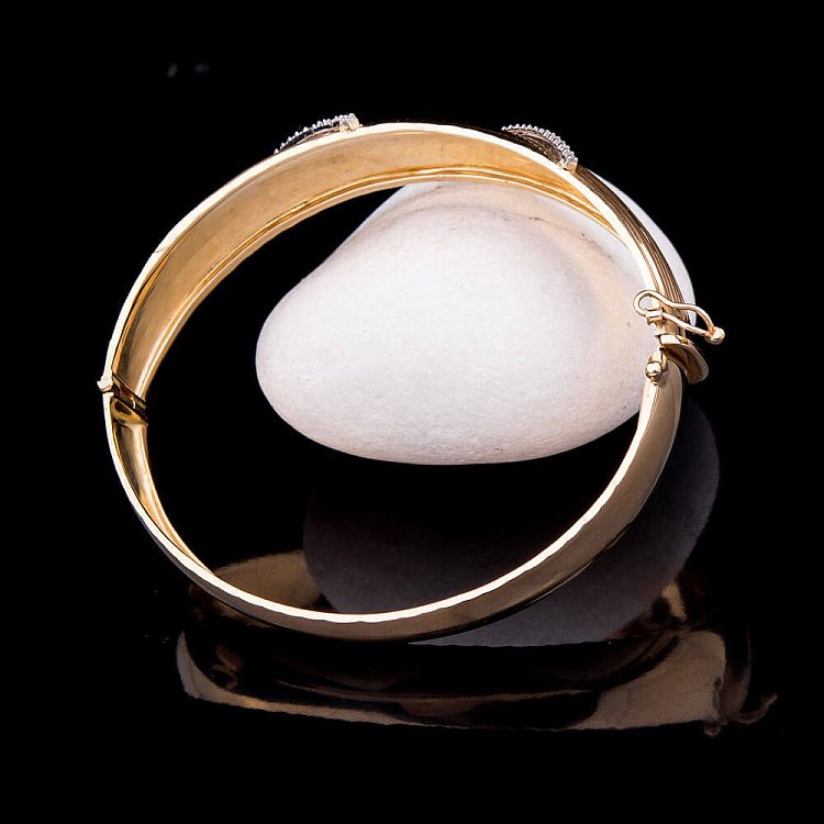 Золотой браслет с фианитами б00957 от ювелирного магазина Оникс - 1