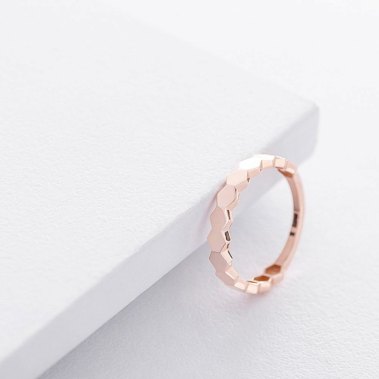 Золота каблучка без каменів к06216 від ювелірного магазину Онікс - 2