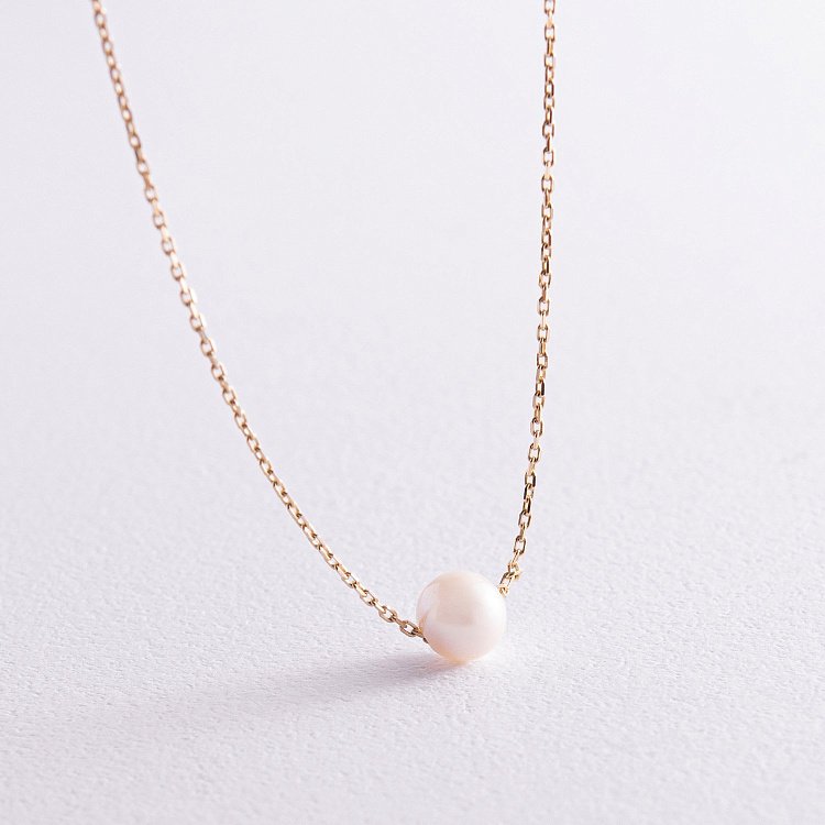 Колье "Жемчужина на цепочке" (желтое золото) кол02273 от ювелирного магазина Оникс - 7