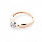 Золотое помолвочное кольцо с фианитом к05242 от ювелирного магазина Оникс - 1