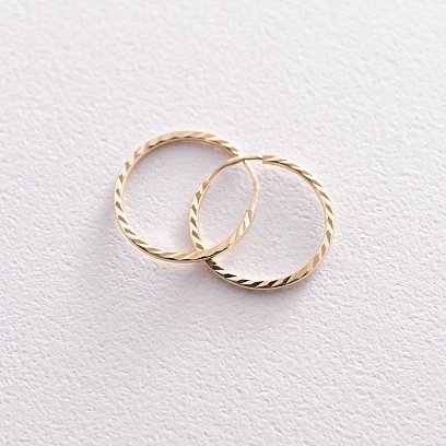 Серьги - кольца в желтом золоте (1.7 см) с07138