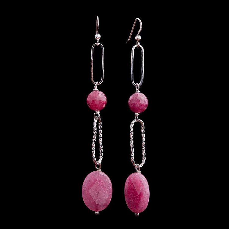 Серьги с родонитом 124с7 - 2 Серьги с родонитом 124с7 от ювелирного магазина Оникс - 2