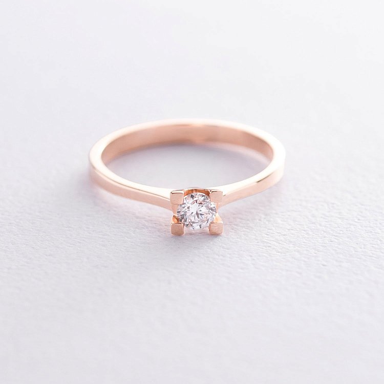 Помолвочное кольцо в красном золоте (бриллиант) кб0136arp от ювелирного магазина Оникс - 2