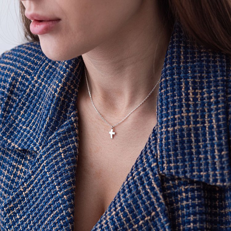 Кольє "Хрестик" в сріблі 181104 від ювелірного магазину Онікс - 1