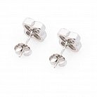 Срібні сережки-пусети з фіанітами "Клевер" 121662 от ювелирного магазина Оникс - 4