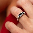 Серебряное кольцо с сапфирами и фианитами GS-01-063-3110 от ювелирного магазина Оникс - 3