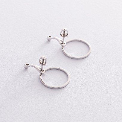 Золоті сережки - джекети "Грейс" з діамантами 102-10077 №4