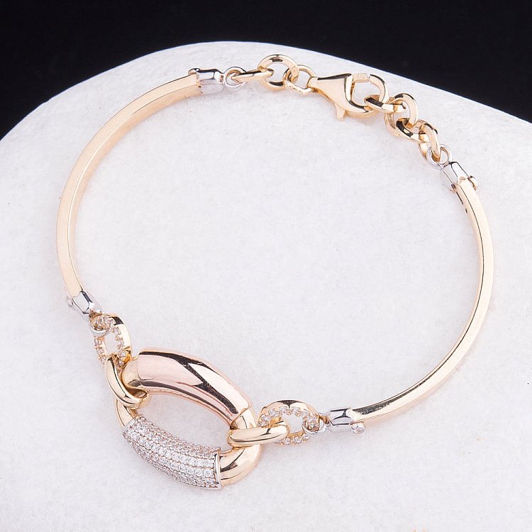 Золотий браслет з фіанітами б02077 від ювелірного магазину Онікс