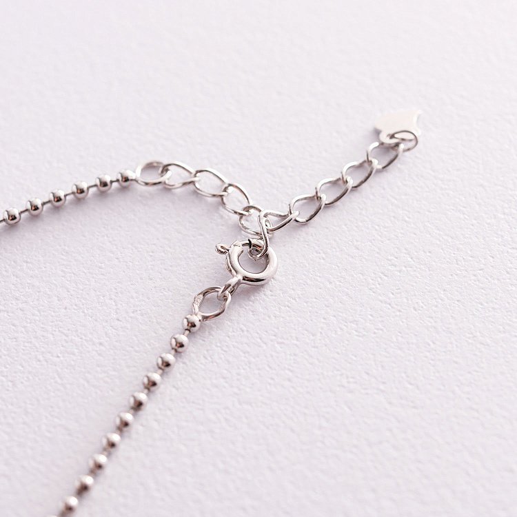 Серебряный браслет "Клевер и шарики" на ногу 141543 от ювелирного магазина Оникс - 3