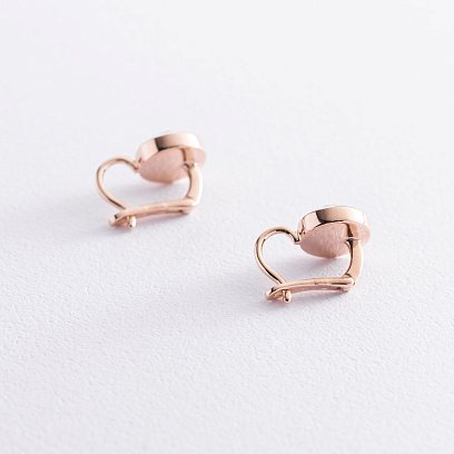 Золотые серьги с зелеными фианитами с07462 №5