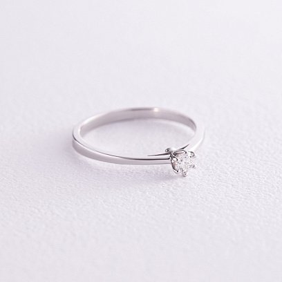 Заручальна золота каблучка з діамантом кб0411 №3