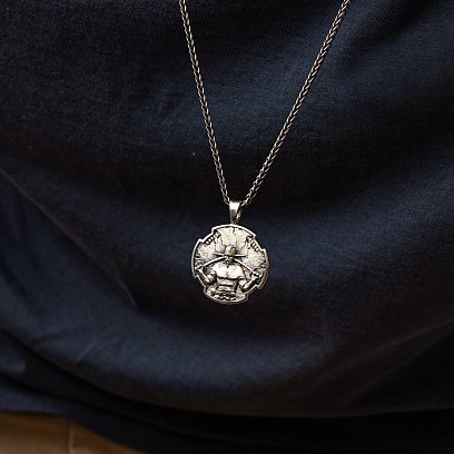 Срібний кулон "Український козак. Молитва до Пресвятої Богородиці" 133207 №12