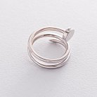 Серебряное кольцо "Гвоздик" с фианитами 112196 от ювелирного магазина Оникс - 3