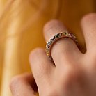 Золотое кольцо с дорожкой разноцветных камней к07582 от ювелирного магазина Оникс - 4