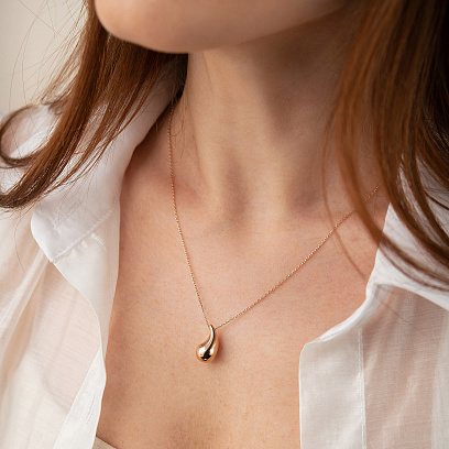 Колье "Megan" в красном золоте (Small) с фианитом кол02585