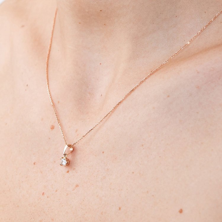 Золотий кулон з фіанітом п03230 від ювелірного магазину Онікс - 2