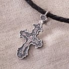 Православный серебряный крест "Спаси и сохрани" с чернением 13099 от ювелирного магазина Оникс - 4