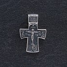 Срібний хрест "Розп'яття Христове. Ангел Хранитель" з чорнінням 132566 от ювелирного магазина Оникс - 2