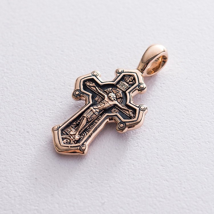 Православний хрест "Розп'яття. Вмч. Димитрій Солунський" п00785 від ювелірного магазину Онікс