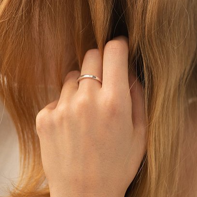 ﻿Срібна тонка каблучка з гравіюванням 112187 №3