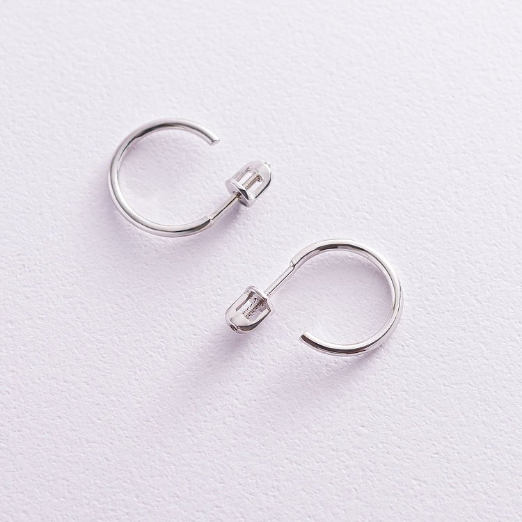 ﻿Сережки-пусети "Келлі" в білому золоті с06983 від ювелірного магазину Онікс