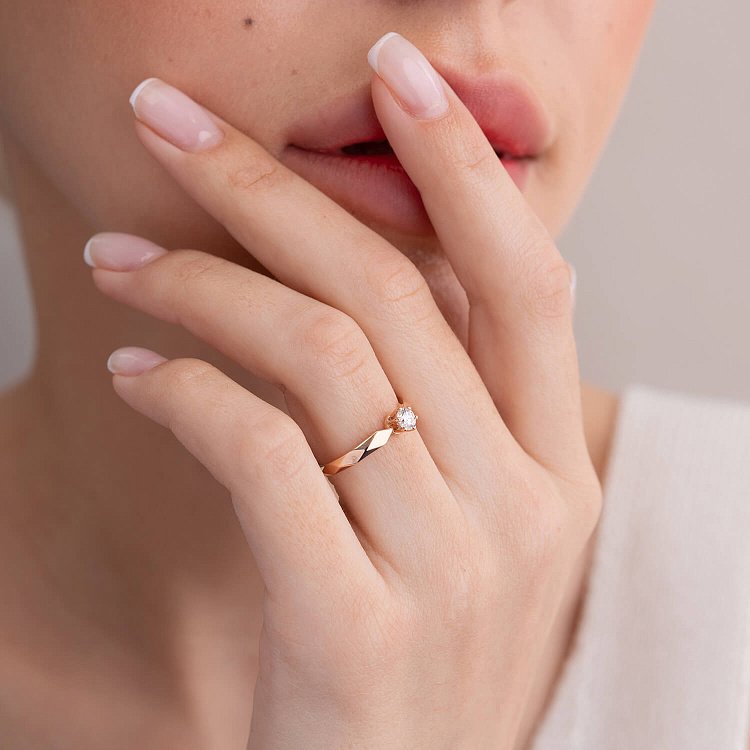 Помолвочное золотое кольцо с бриллиантом 219712421 от ювелирного магазина Оникс - 6