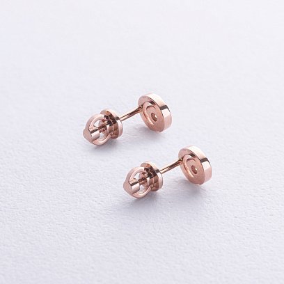 Золотые серьги - пусеты с бриллиантами 36792421 №5