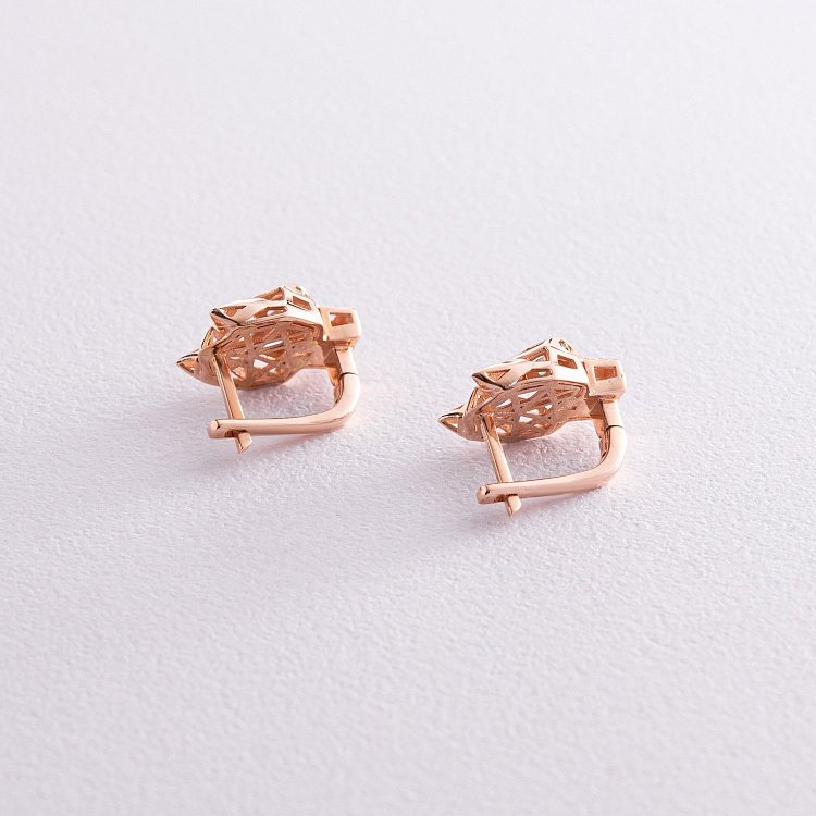 Золоті сережки "Пантери" с07740 від ювелірного магазину Онікс - 4