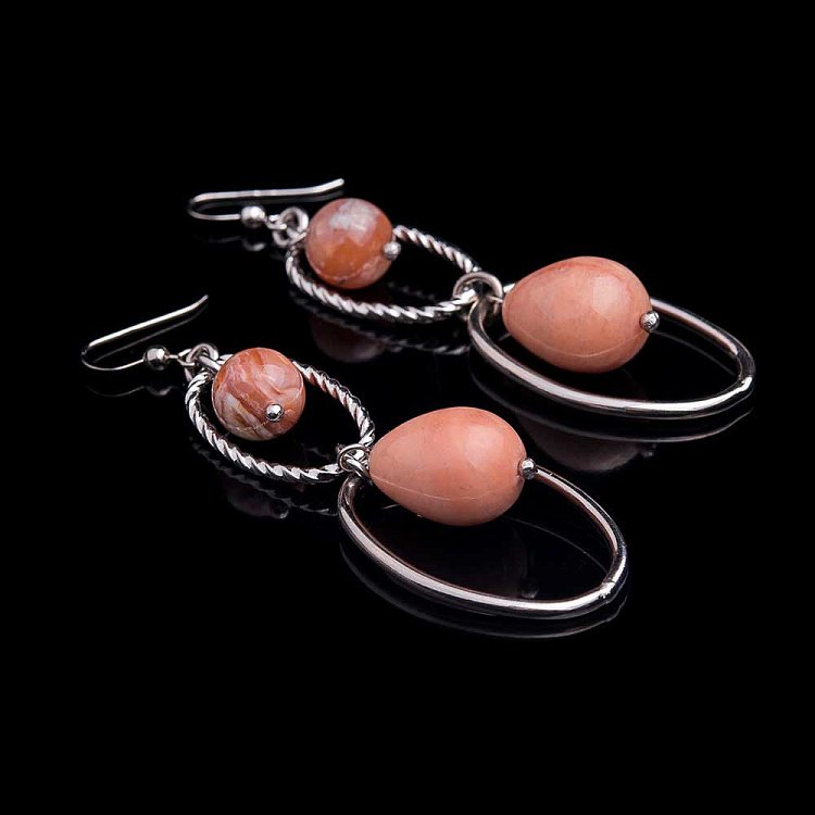 Сережки з агатом 199с9 - 2 Сережки з агатом 199с9 від ювелірного магазину Онікс - 2