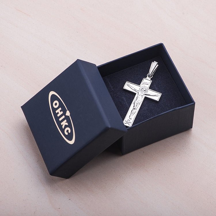 Срібний православний хрест з розп'яттям 132449 від ювелірного магазину Онікс - 2