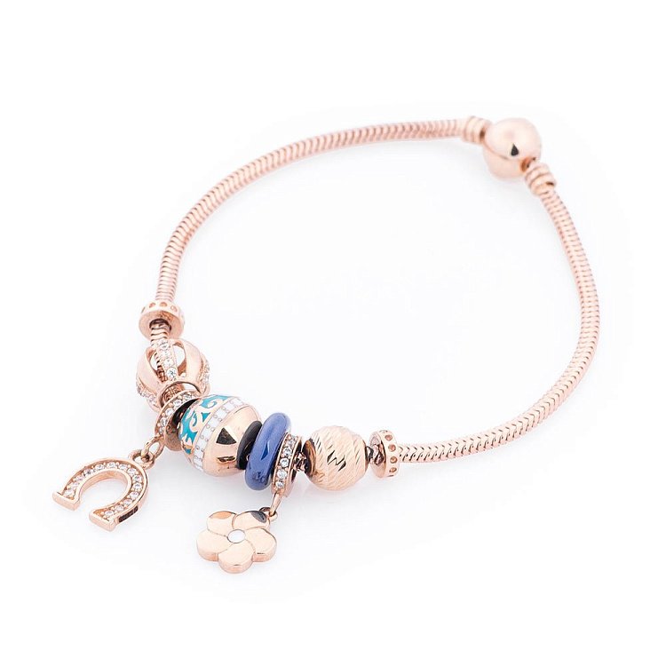 Золотий браслет з підвісками б02969 від ювелірного магазину Онікс