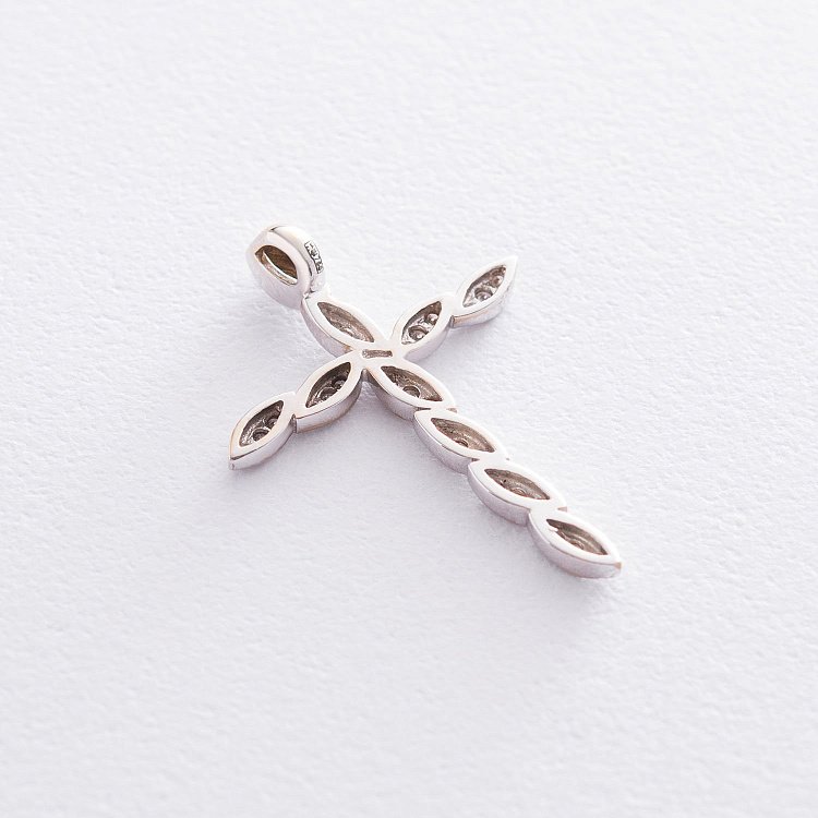 Золотой крестик с бриллиантами пм276 от ювелирного магазина Оникс - 3