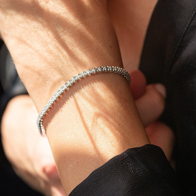 Браслет Теніс у білому золоті з білими діамантами 528871521 від ювелірного магазину Онікс - 4