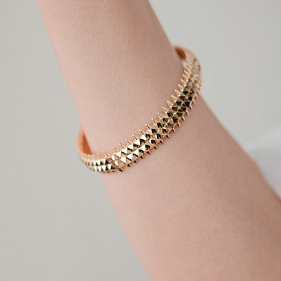 Жорсткий браслет "Pauline" у жовтому золоті б05649 №4