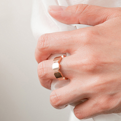 Кольцо "Claudia" в красном золоте (фианиты) к08243 №4