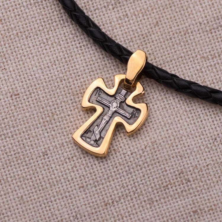 Хрестик "Спаси і збережи" (позолота) 131813 від ювелірного магазину Онікс - 3