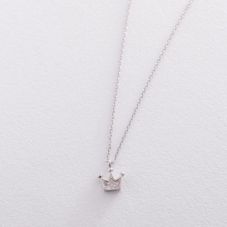 Серебряное колье "Корона" 18884 от ювелирного магазина Оникс