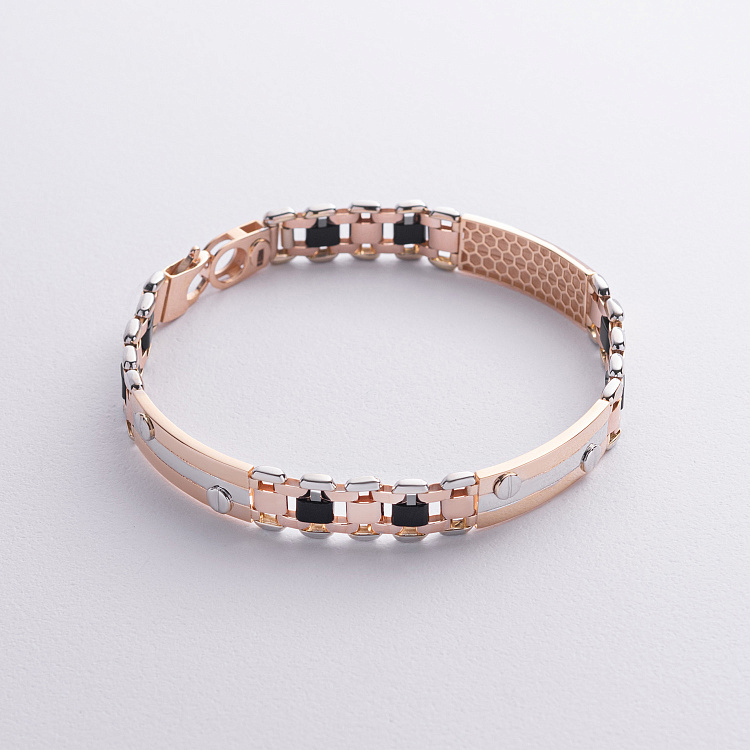 Мужской золотой браслет (оникс) б05053 от ювелирного магазина Оникс