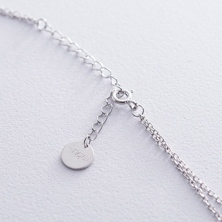 Подвійне срібне кольє "Крапельки" з фіанітами 18934 від ювелірного магазину Онікс - 3