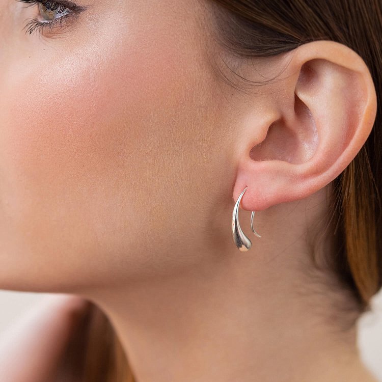 Серебряные серьги "Капельки" 122887 от ювелирного магазина Оникс - 4