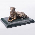 Бронзовая фигура ручной работы "Собака" на мраморной подставке сер00033 от ювелирного магазина Оникс