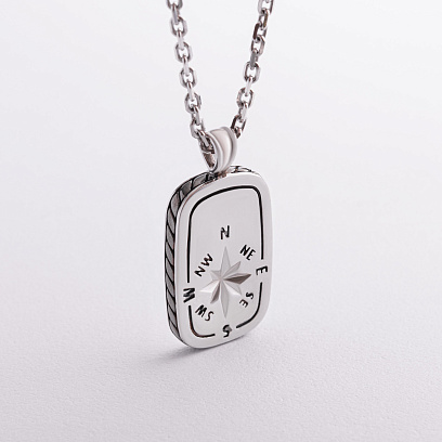 Чоловіче срібне кольє "Роза вітрів" Zancan EXC455L №2