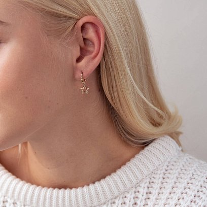 Золоті сережки "Зірочки" с07600 №2