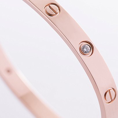 Жорсткий браслет "Love" з діамантами (червоне золото) 546601321 №5